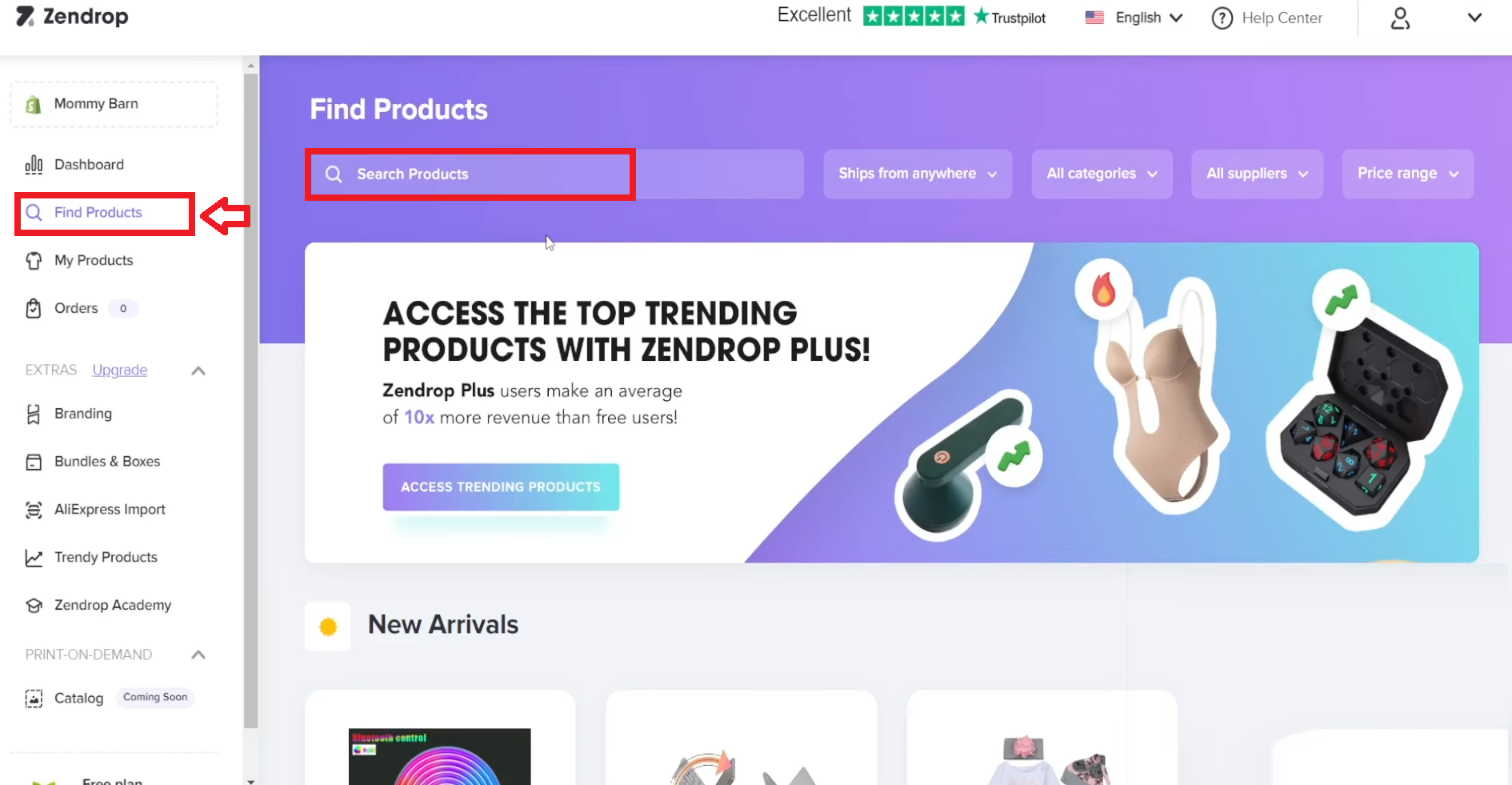 find products on zendrop