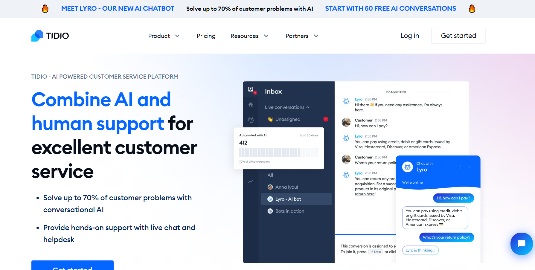 Tidio can help manage messaging from different platforms and provide instant responses to customers, ensuring they don’t have to wait for assistance.