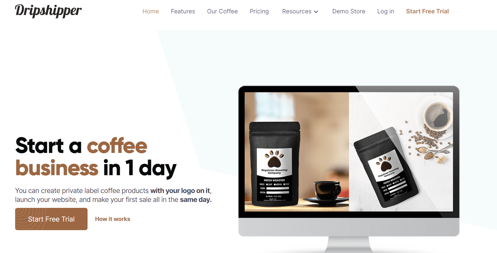 Dripshipper, a private label dropshipping supplier for coffee, operates out of the United States. They offer custom-branded coffee dropshipping, including coffee beans, ground coffee, and coffee pods.