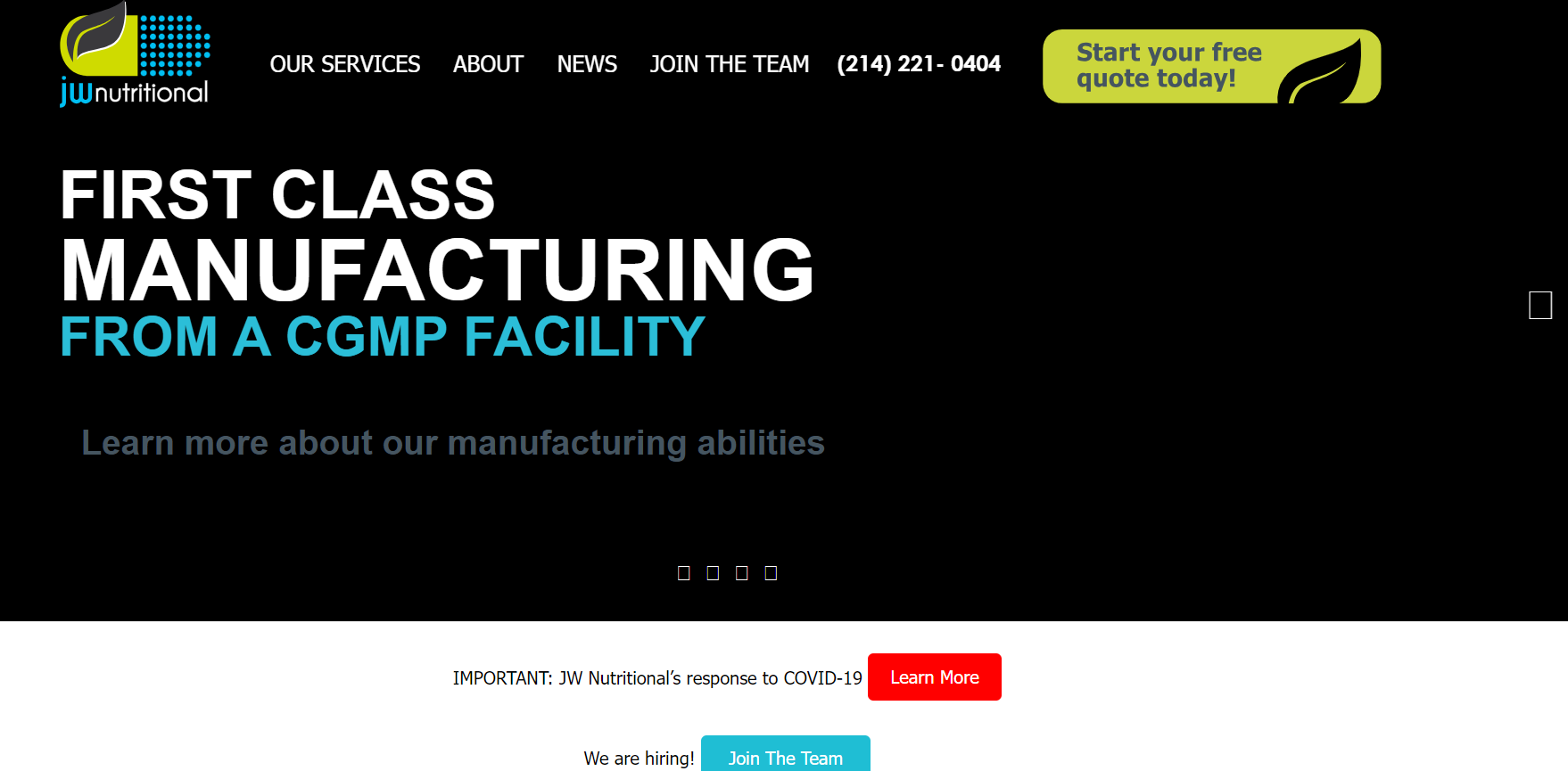 JW Nutritional, located in the United States, is a contract manufacturer for supplements and a reliable private label supplier.