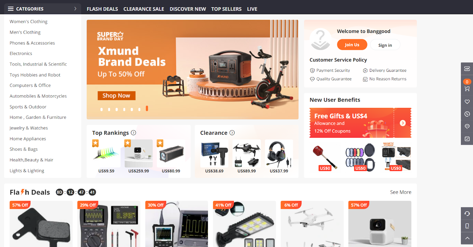 Banggood is a versatile dropshipping supplier based in the USA that ships products globally, making it an excellent choice for the UK dropshipping market. This supplier is particularly suitable for UK dropshipping clothing, offering a vast selection of women's and men's fashion.