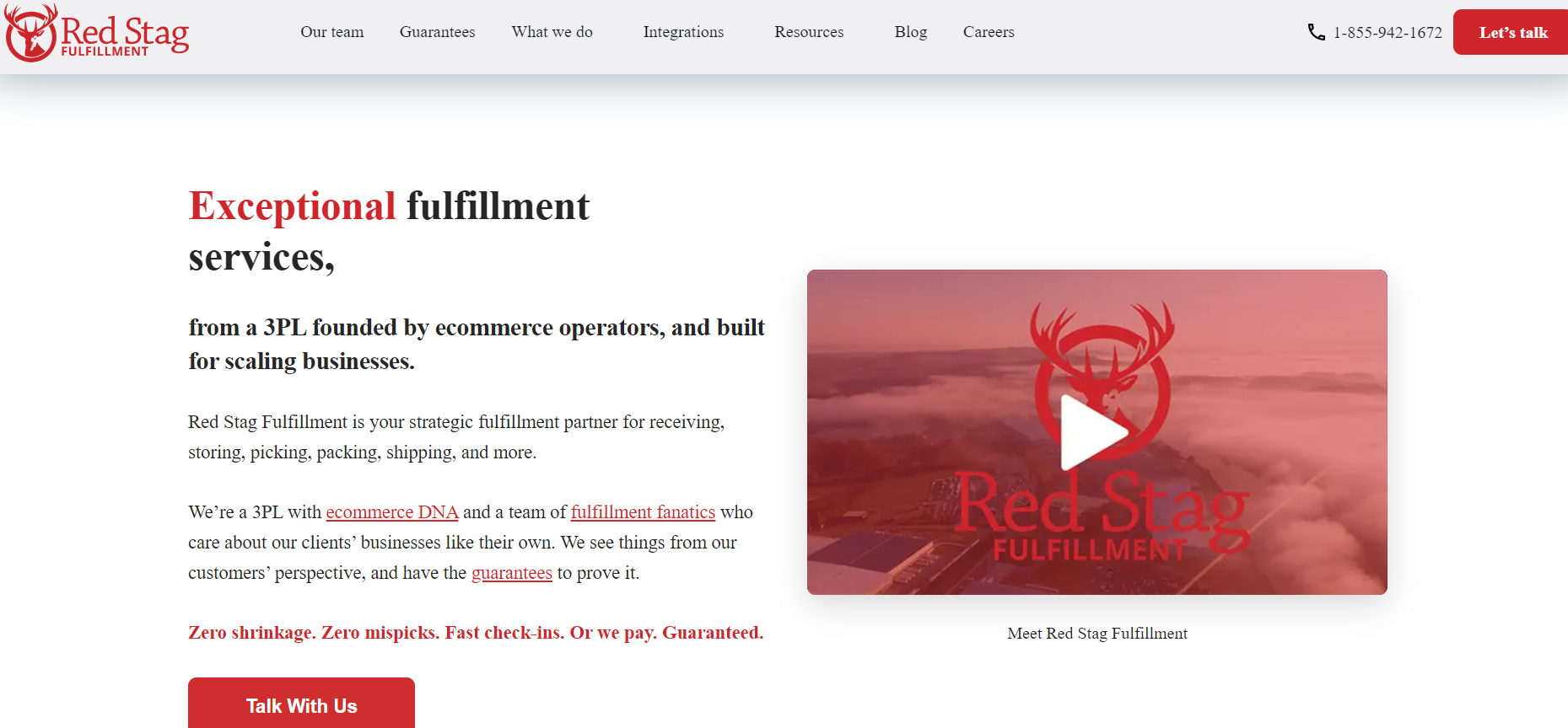 Red Stag Fulfillment offers full-service solutions that include same-day fulfillment