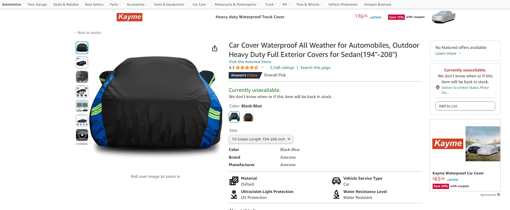 car cover