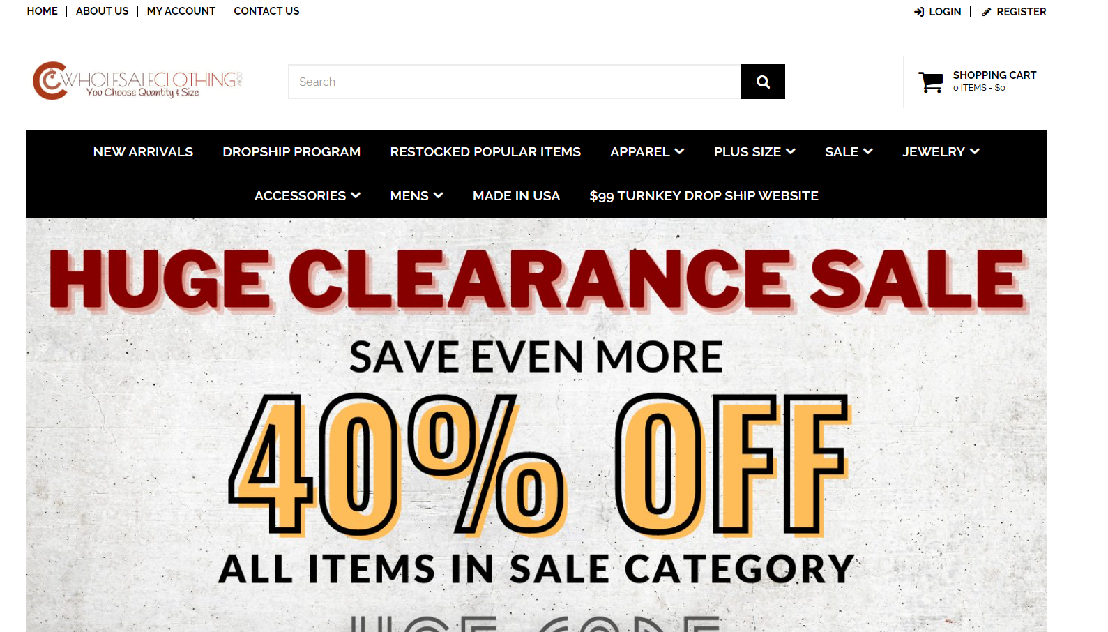CCWholesaleClothing is a USA-based dropshipping clothing supplier offering affordable fashion products. Known for its large selection of women’s clothing, plus-size options, and accessories, CCWholesaleClothing is ideal for clothing dropshipping businesses focused on budget-conscious buyers.