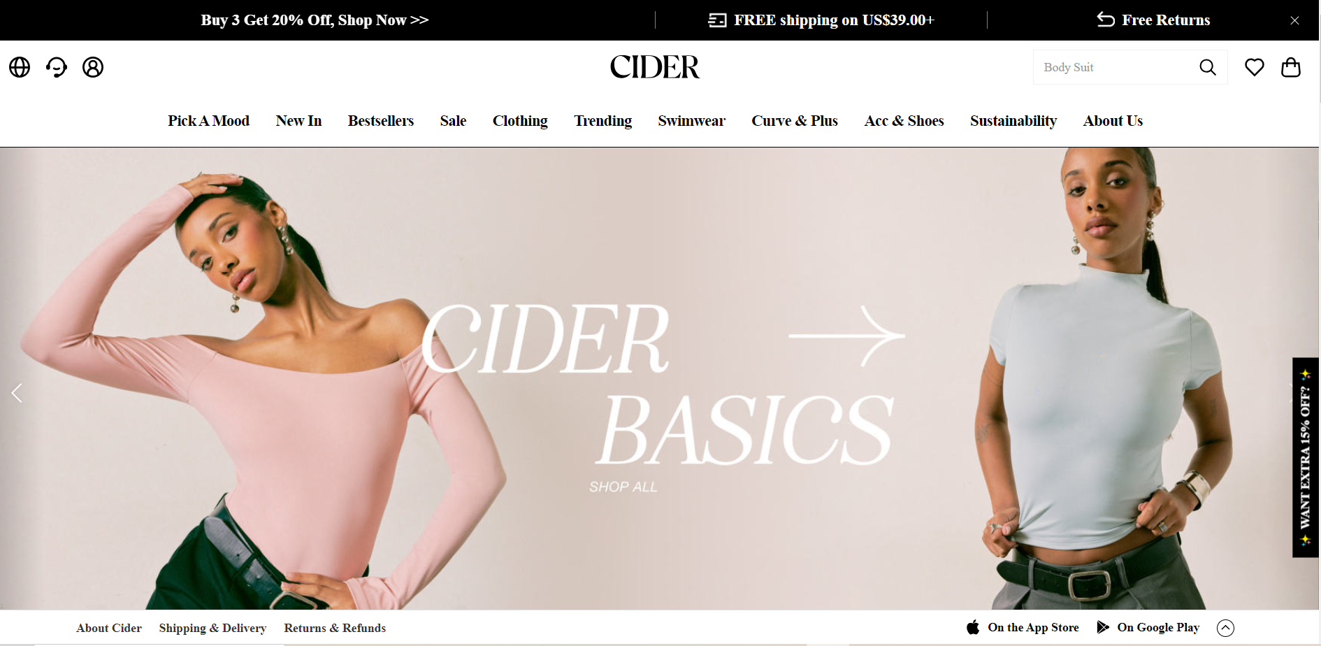 Cider Clothing is a Hong Kong-based fast-fashion online fashion store that focuses on offering trendy clothing products at affordable prices.