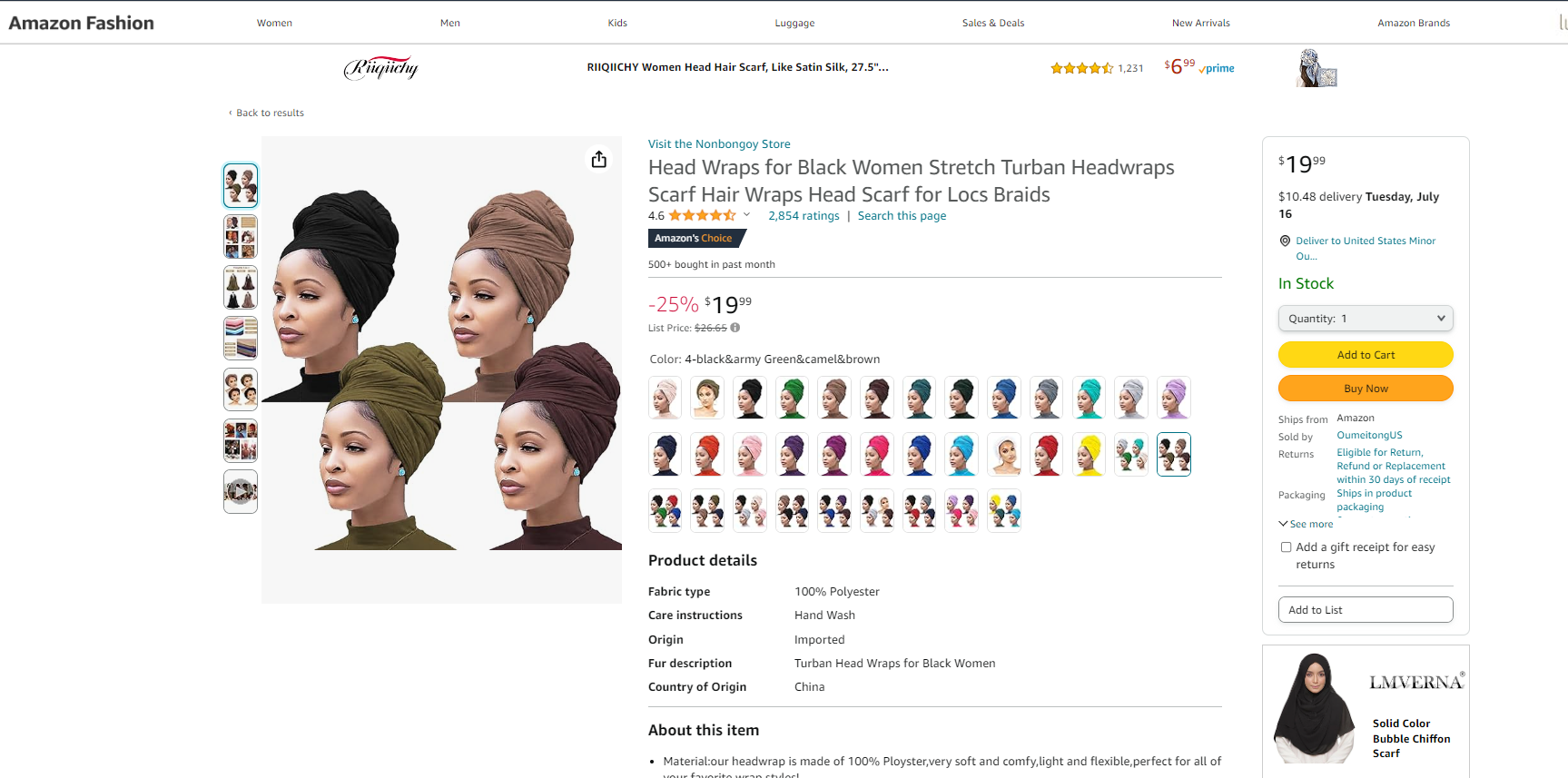 Over the past few months, headscarves (from self-tie to floral) have seen an upward trend in searches. Furthermore, they tend to be most popular during the summer months when ladies have their hair up.