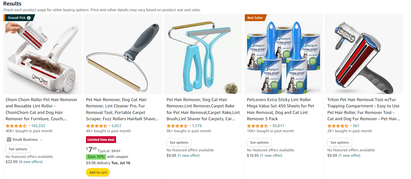 pet hair removal