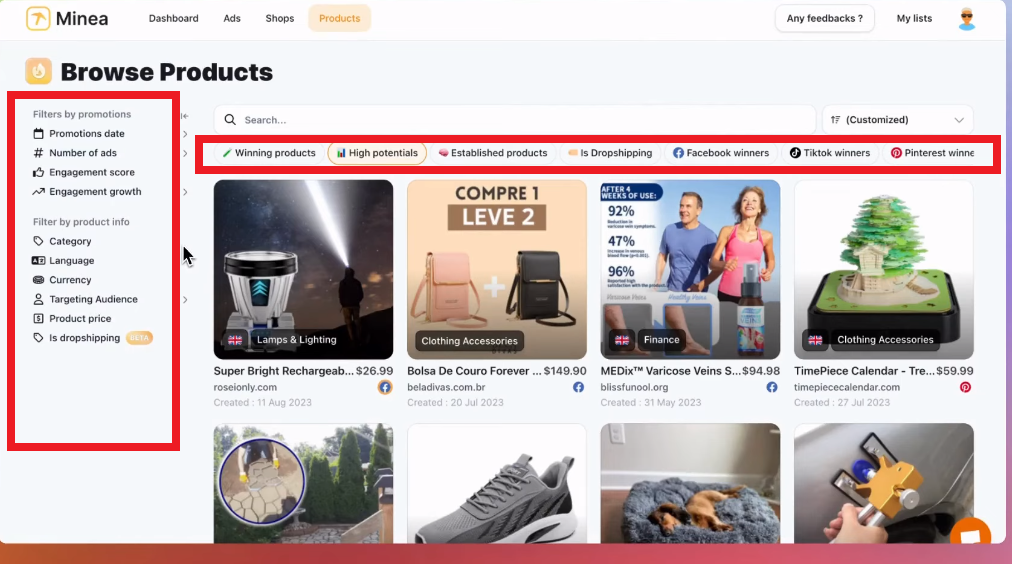 minea product research