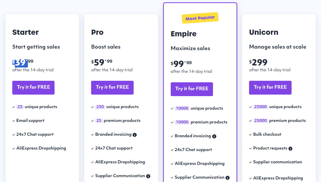 spocket pricing