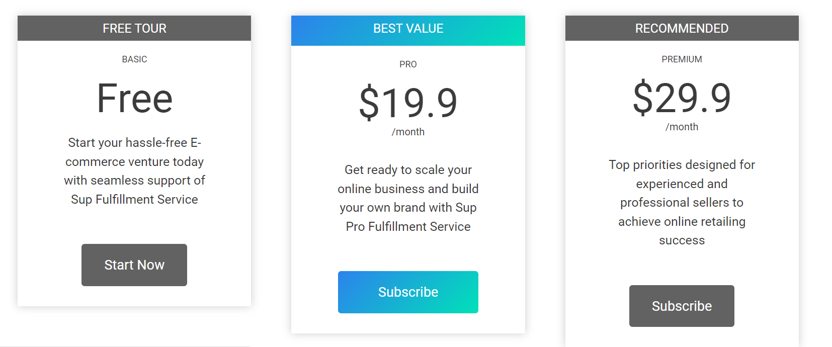 sup pricing